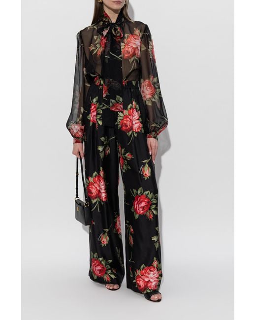 Dolce & Gabbana Black Heeled Mules With Logo