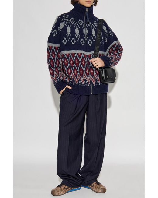 Loewe Blue Wool Sweater for men
