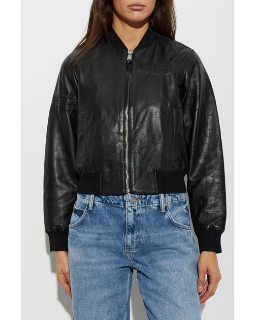 AllSaints Blue Leather Jacket 'Orten'