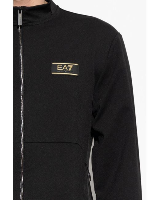 EA7 Black Trousers With Logo for men