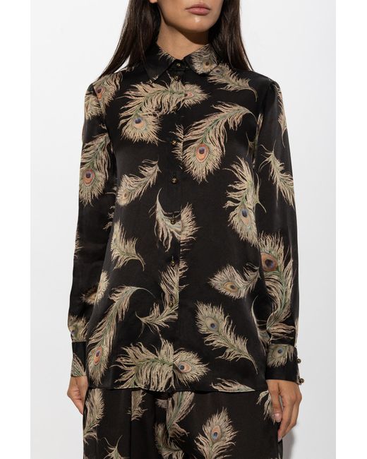 Zimmermann Black Silk Shirt With Pattern