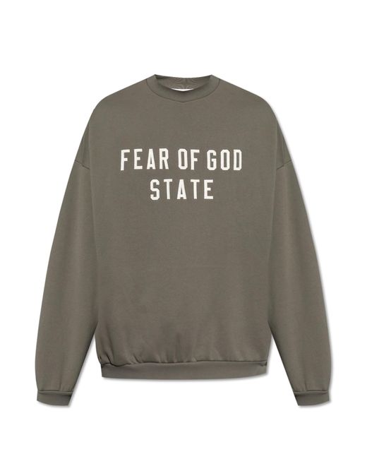 Fear Of God Gray Sweatshirt With Embroidered Logo for men