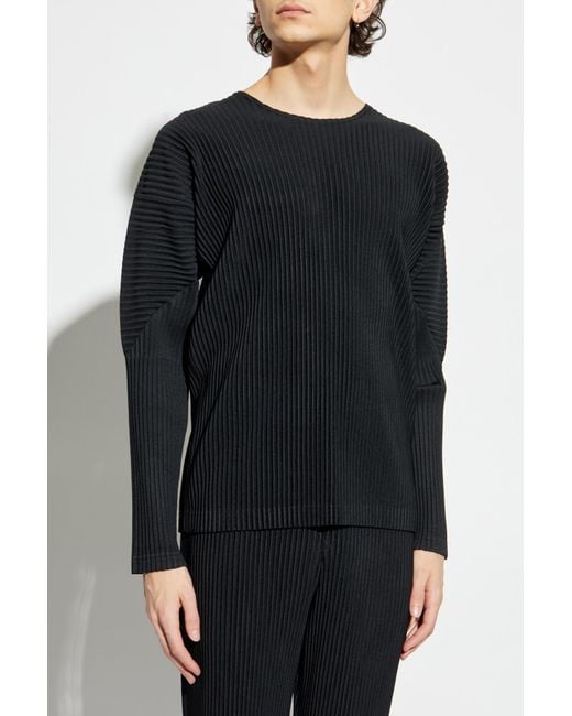 Homme Plissé Issey Miyake Black Pleated Trousers for men