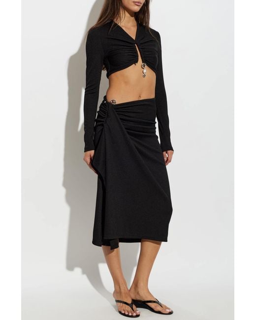 Christopher Esber Black 'Droplet Crystal Clasp Cascade' Skirt