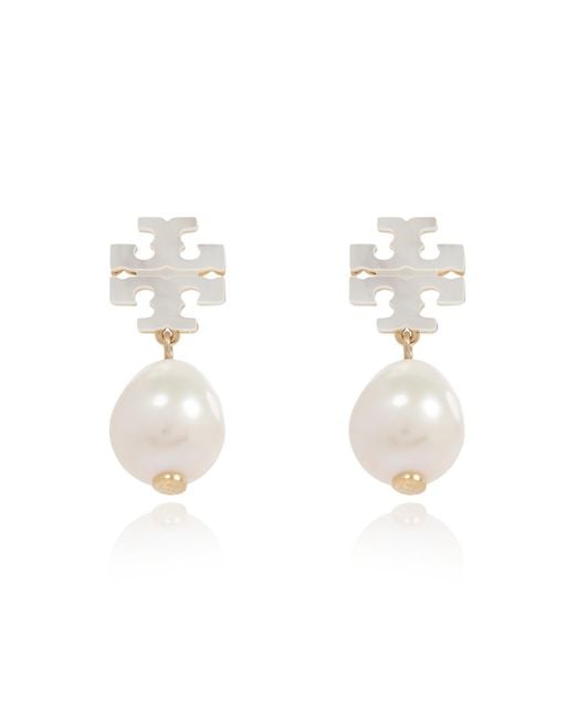 Tory Burch White 'Kira' Earrings