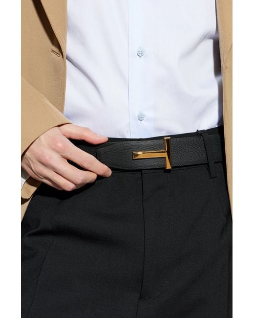Tom Ford Black Double-Sided Belt for men