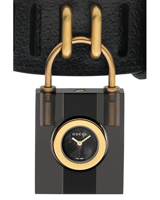 Gucci Leather 'padlock' Watch | Lyst