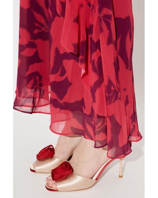 Roger Vivier Pink Satin Heeled Mules