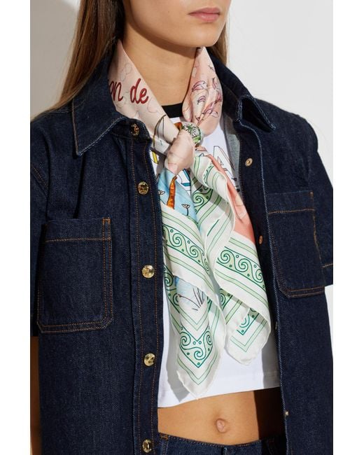 Casablanca Multicolor Silk Scarf With Print