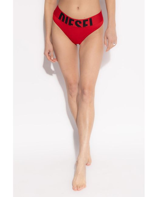 DIESEL Red Three-Pack Briefs With Logo