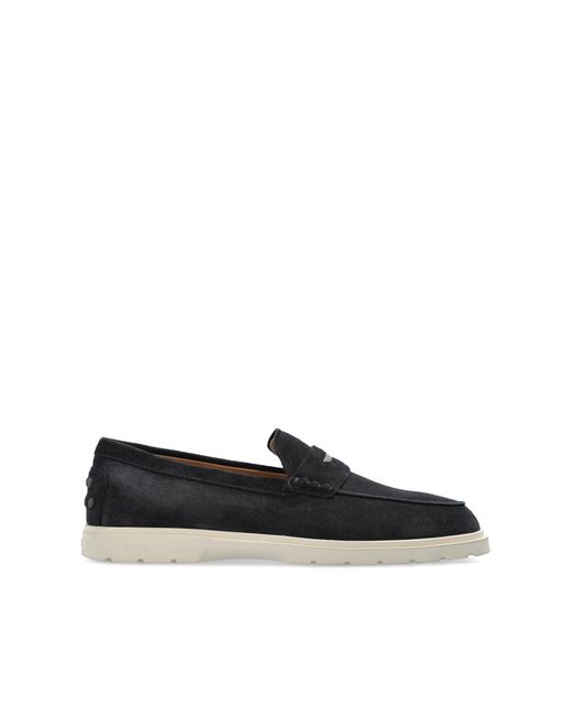 Tod's Black Suede Shoes Type Loafers for men