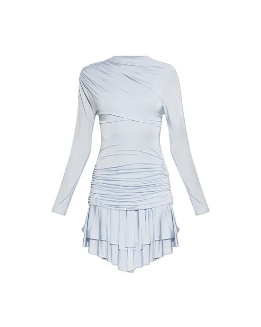 Self-Portrait White Short Dress With Draping