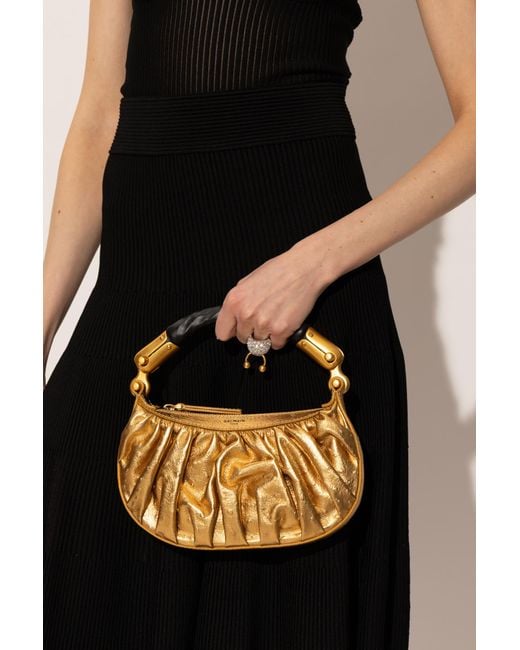Balmain Metallic 'Ebene Mini' Hand Bag
