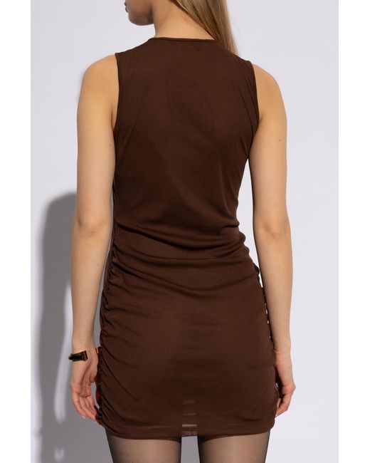 Saint Laurent Brown Mini Tulle Dress