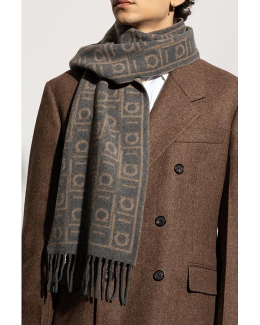 Ferragamo Gray Cashmere Scarf for men