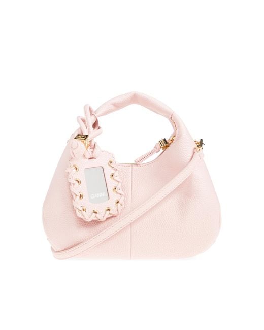 Ganni Blue Hand-Held Bag With Pendant