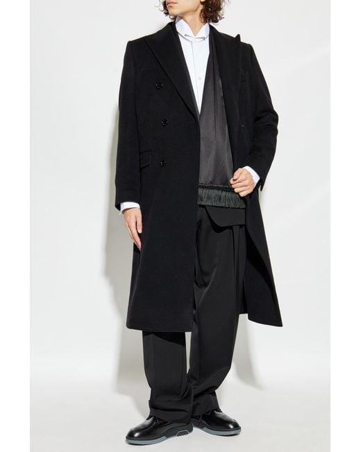 Dolce & Gabbana Black Wool Coat for men