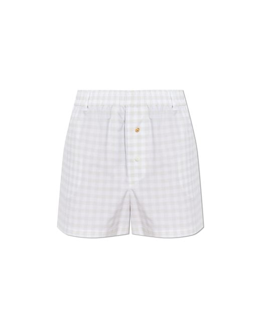 Moschino White Cotton Shorts With A Check Pattern