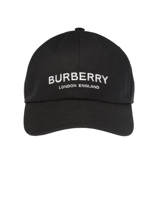 Burberry Black Embroidered Logo Baseball Cap for men