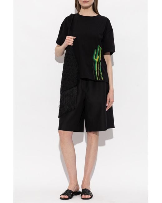 Akep Black T-Shirt With Patch for men
