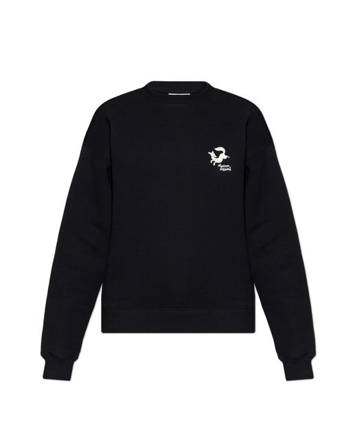 Maison Kitsuné Black Sweatshirt With Embroidered Logo, '