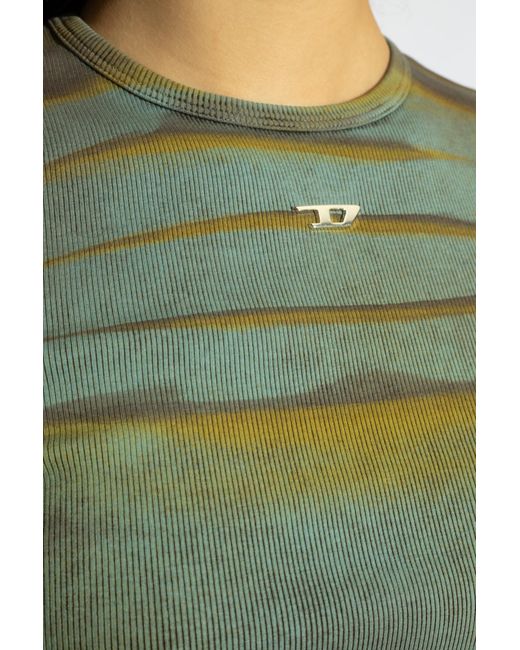 DIESEL Green 't-ele-whisk' T-shirt With Logo,