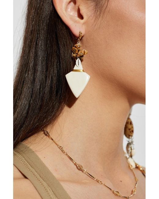 Isabel Marant White Asymmetric Earrings