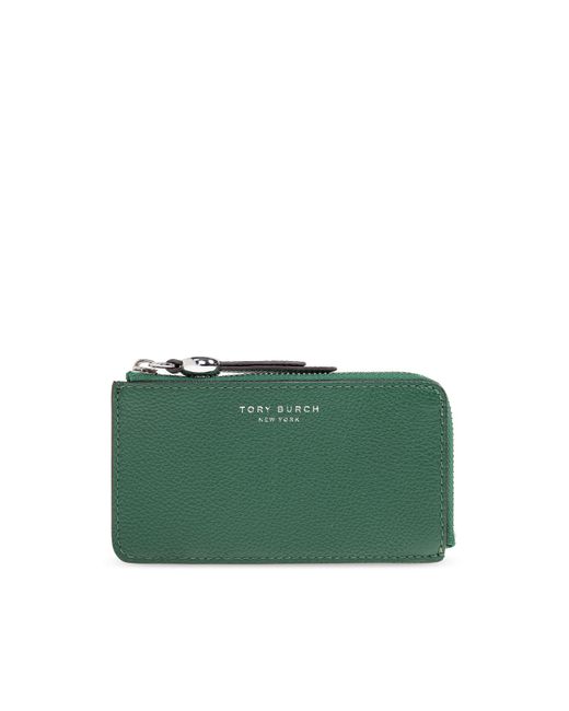 Tory Burch Green Leather Card Holder