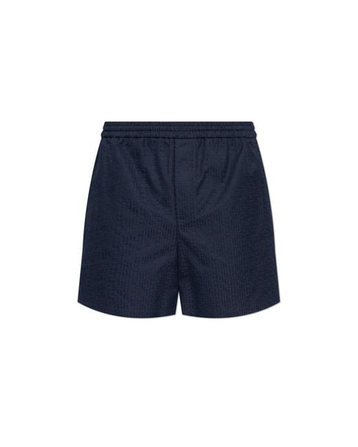 Balmain Blue Monogram Shorts for men