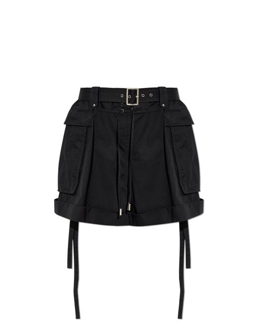 McQueen Black Cargo Shorts
