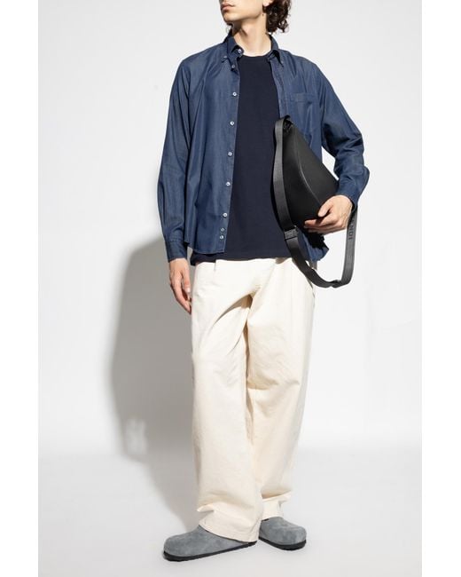 Paul & Shark Blue Denim Shirt With Pocket for men