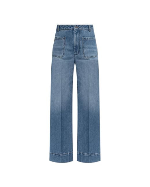 Victoria Beckham Blue Wide-Leg Jeans