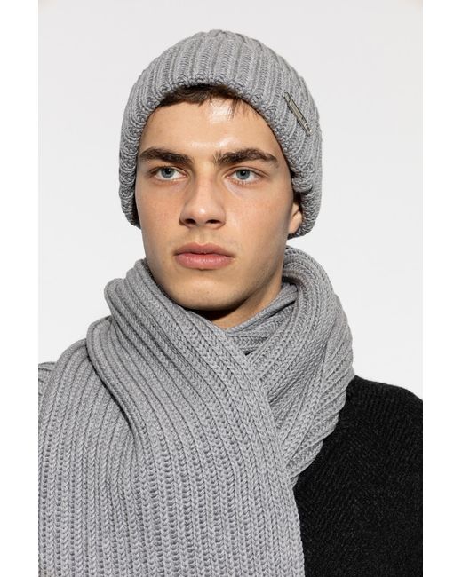 Givenchy Gray Wool Hat With Applique for men
