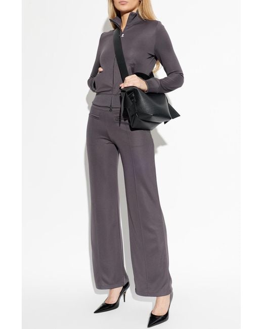 Courreges Purple Sweatshirt With Stand-Up Collar