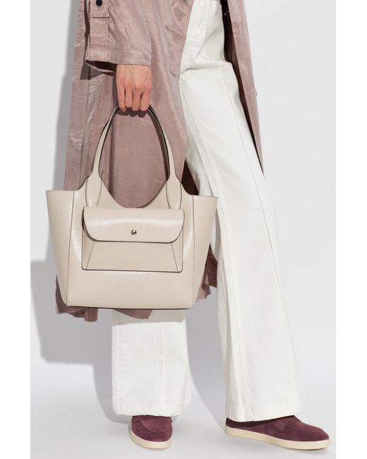 Furla White "Lea Small" Shopper Bag