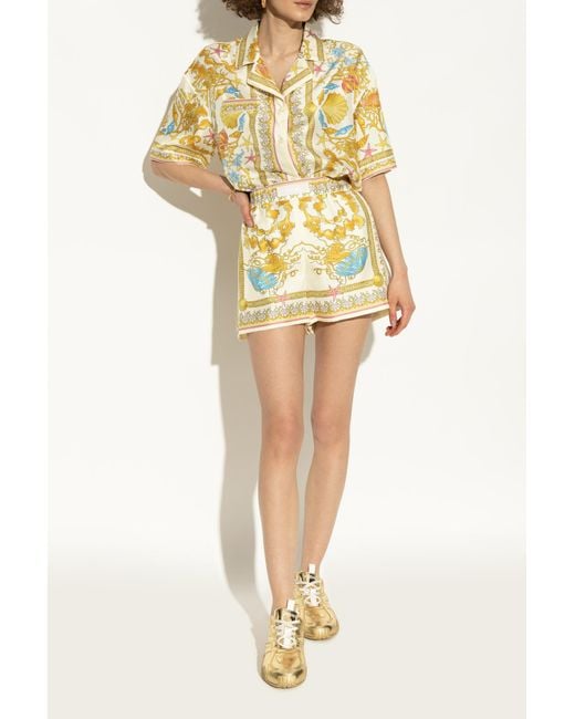 Versace Metallic Sports Shoes With Logo