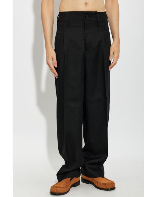 AMI Black Wool Trousers for men