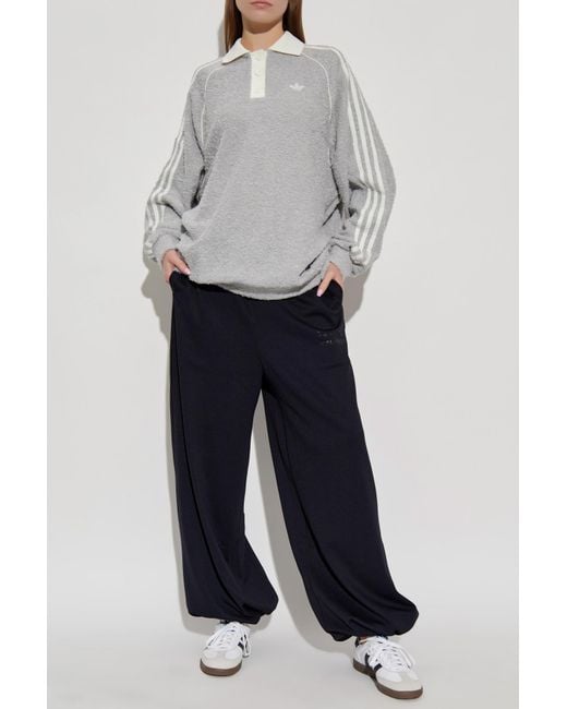 Adidas Originals Gray Long Sleeve Polo