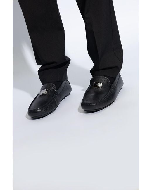 Dolce & Gabbana Black Slippers With Logo for men