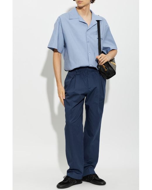 Balmain Blue Shirt With Logo for men