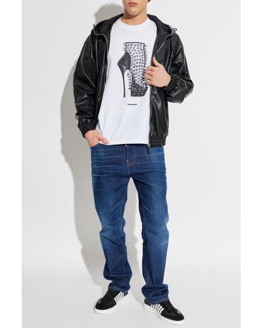 DSquared² Black Jacket Made Of Eco Leather for men