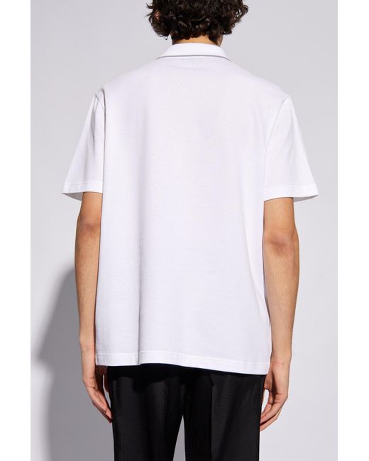 Brioni White Cotton Polo Shirt With Logo, for men