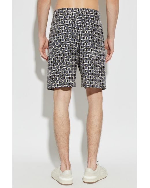 Lanvin Gray Patterned Shorts for men