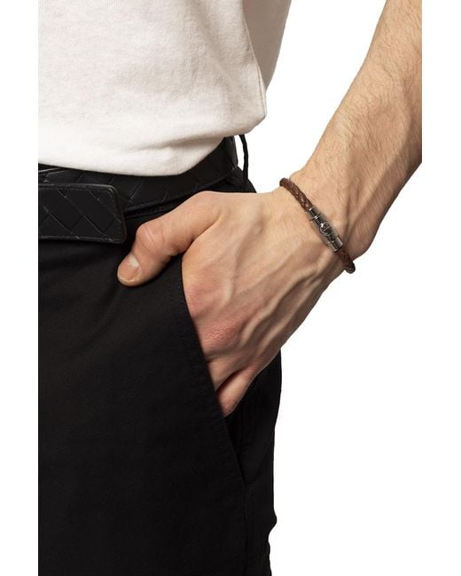 Ferragamo Brown Leather Bracelet for men