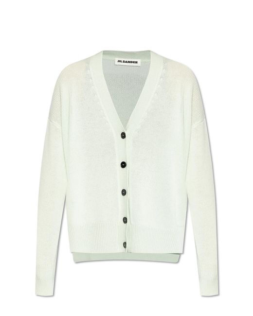 Jil Sander White Cashmere Cardigan