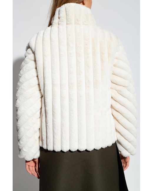 Moncler Natural 'pedrix' Faux Fur Jacket,