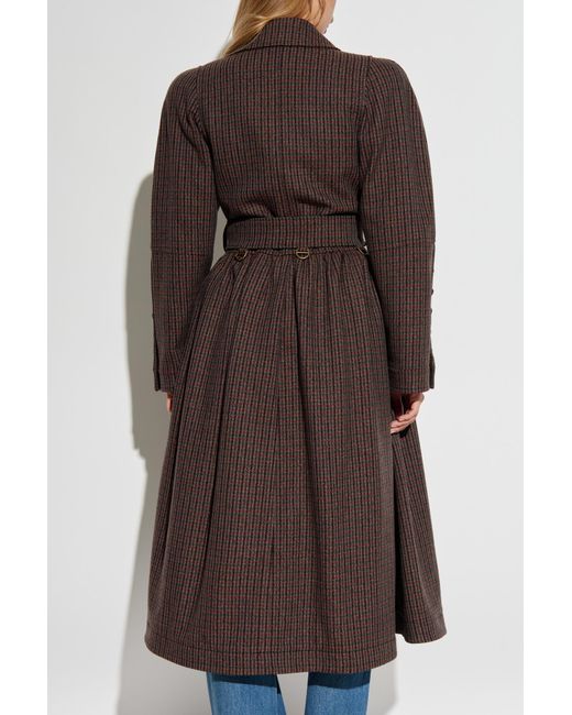 Chloé Blue Plaid-Patterned Coat