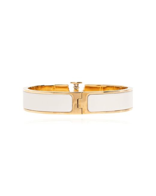 Tory Burch Natural Brass Bracelet With Logo
