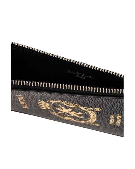 Balenciaga Black Leather Card Holder for men