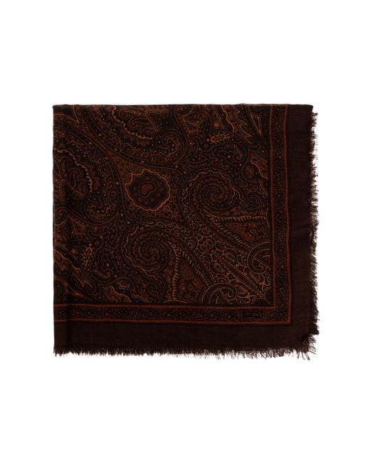 Etro Brown Scarf With Raw Edge